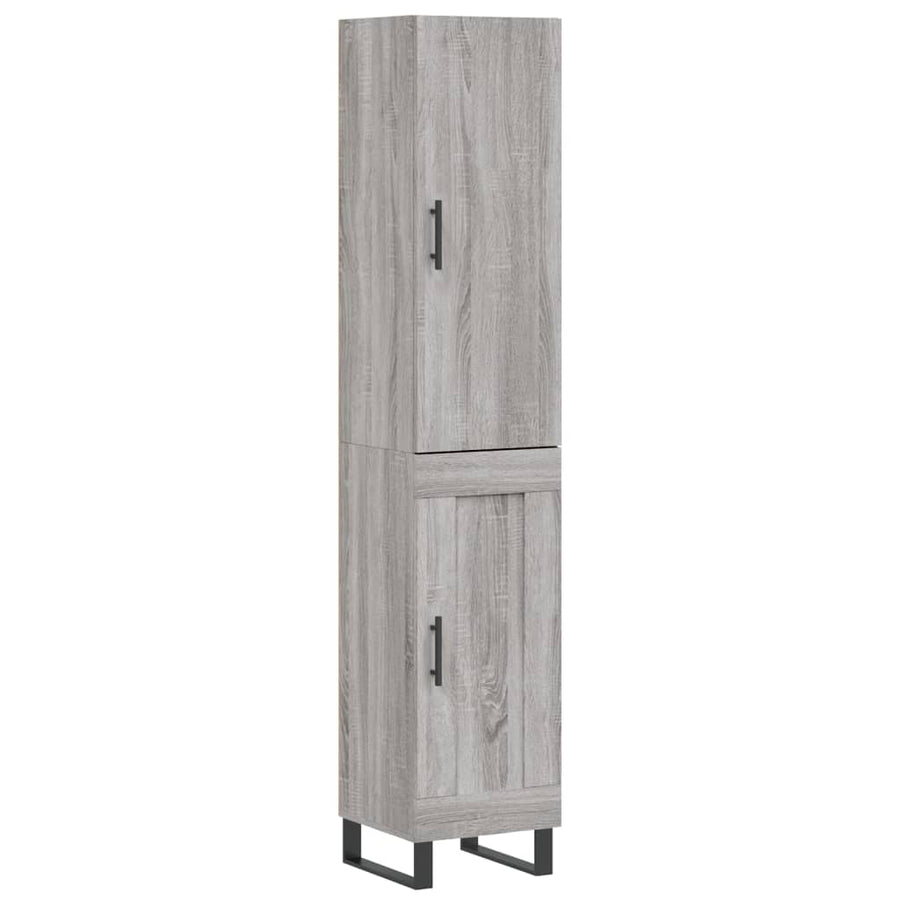 Hoge kast 34,5x34x180 cm bewerkt hout grijs sonoma eikenkleurig