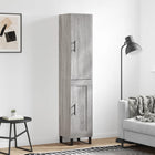 Hoge kast 34,5x34x180 cm bewerkt hout grijs