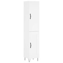 Hoge kast 34,5x34x180 cm bewerkt hout wit