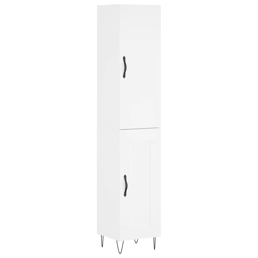 Hoge kast 34,5x34x180 cm bewerkt hout wit