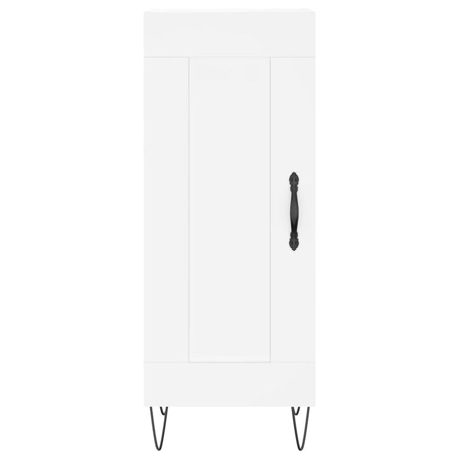 Hoge kast 34,5x34x180 cm bewerkt hout wit