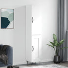 Tall cabinet 34.5x34x180 cm distressed wood white