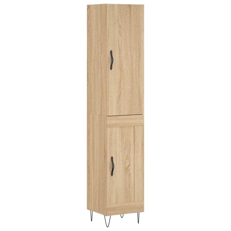 Hoge kast 34,5x34x180 cm bewerkt hout sonoma eikenkleurig