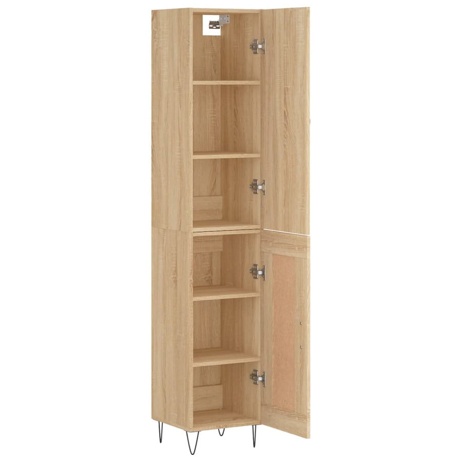 Hoge kast 34,5x34x180 cm bewerkt hout sonoma eikenkleurig