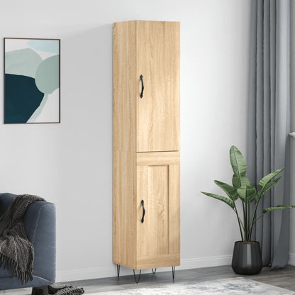 Hoge kast 34,5x34x180 cm bewerkt hout sonoma eikenkleurig