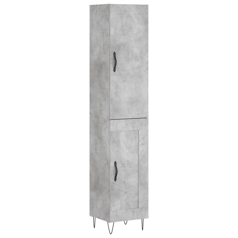 Hoge Kast 34,5X34X180 Cm Bewerkt Hout Betongrijs