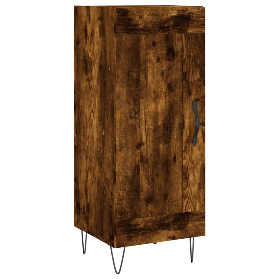 Hoge Kast 34,5X34X180 Cm Bewerkt Hout Gerookt Eikenkleurig