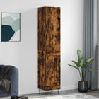 Hoge kast 34,5x34x180 cm bewerkt hout gerookt eiken