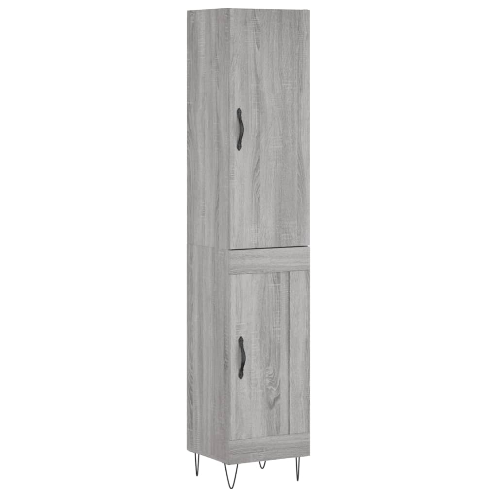 Hoge Kast 34,5X34X180 Cm Bewerkt Hout Grijs Sonoma Eikenkleurig