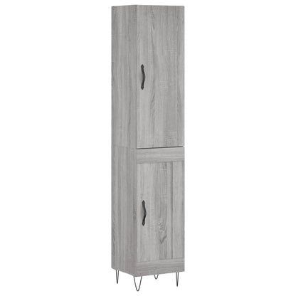 Hoge Kast 34,5X34X180 Cm Bewerkt Hout Grijs Sonoma Eikenkleurig