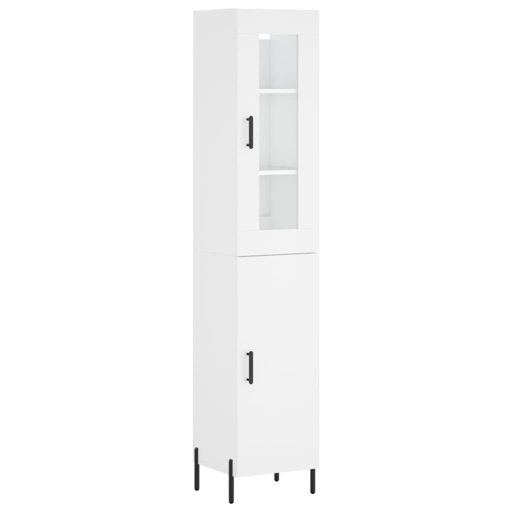 Hoge Kast 34,5X34X180 Cm Bewerkt Hout Wit