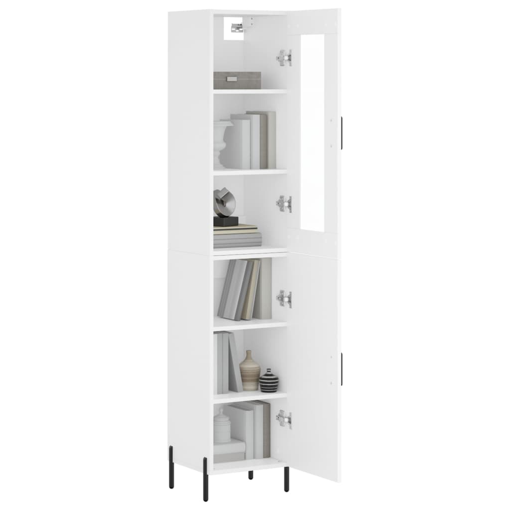 Hoge Kast 34,5X34X180 Cm Bewerkt Hout Wit
