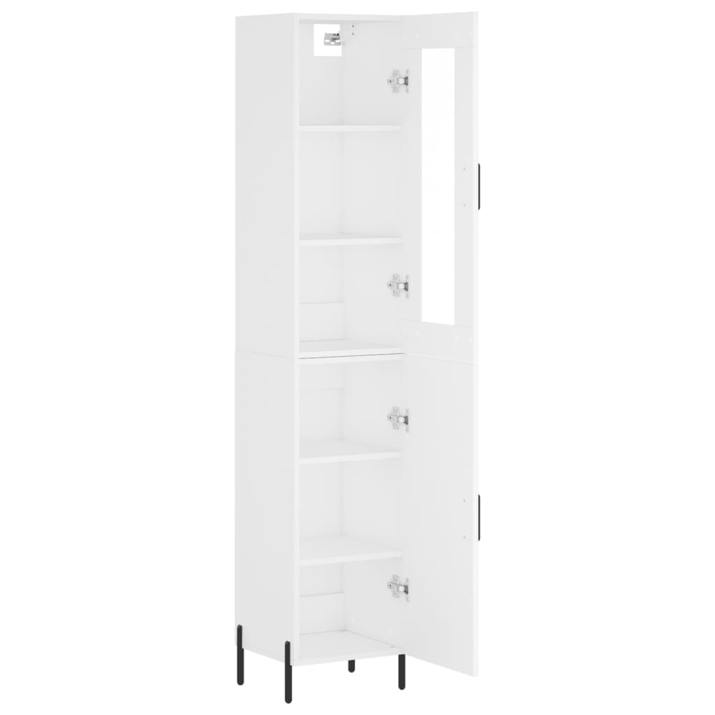 Hoge Kast 34,5X34X180 Cm Bewerkt Hout Wit