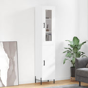 Hoge kast 34,5x34x180 cm wit bewerkt hout