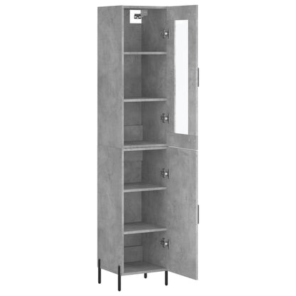 Hoge Kast 34,5X34X180 Cm Bewerkt Hout Betongrijs