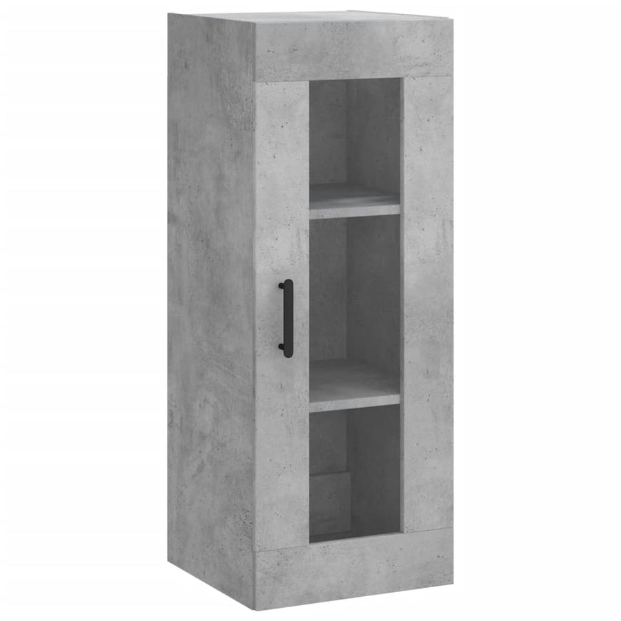 Hoge Kast 34,5X34X180 Cm Bewerkt Hout Betongrijs