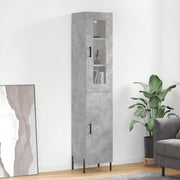 Hoge kast 34,5x34x180 cm bewerkt hout betongrijs