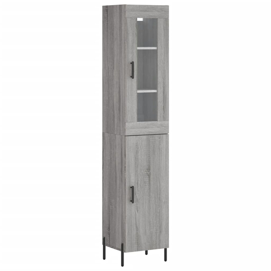 Hoge Kast 34,5X34X180 Cm Bewerkt Hout Grijs Sonoma Eikenkleurig