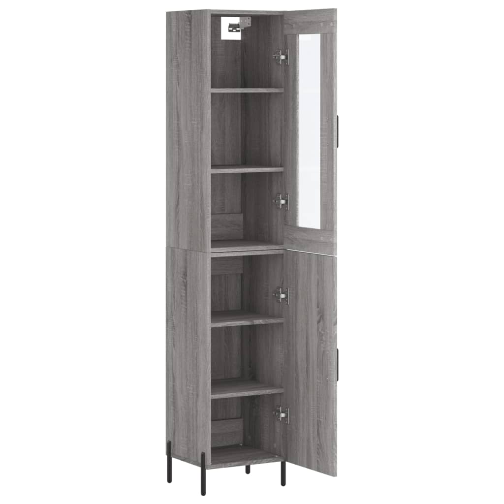 Hoge Kast 34,5X34X180 Cm Bewerkt Hout Grijs Sonoma Eikenkleurig