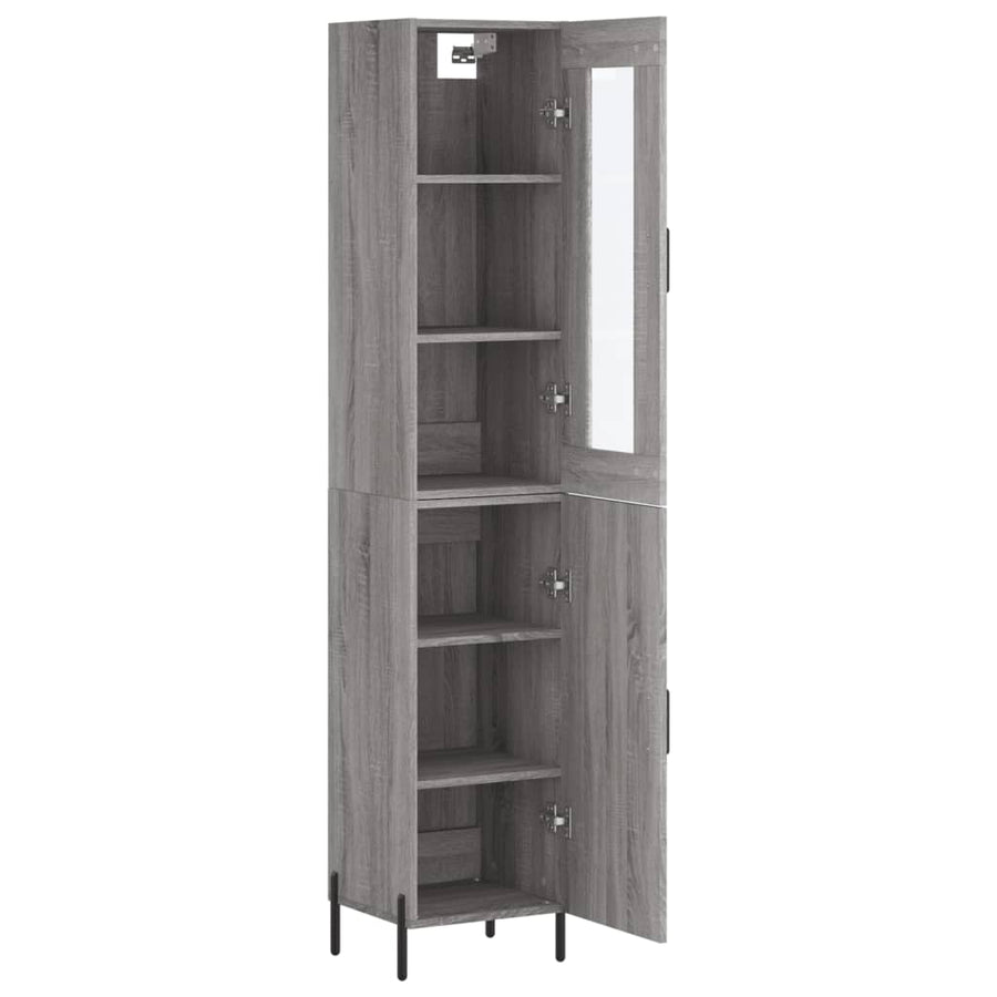 Hoge Kast 34,5X34X180 Cm Bewerkt Hout Grijs Sonoma Eikenkleurig