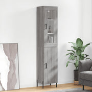 Hoge kast 34,5x34x180 cm grijs sonoma eiken bewerkt hout