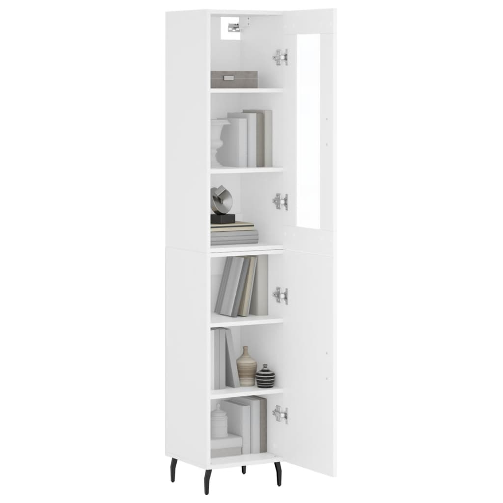 Hoge Kast 34,5X34X180 Cm Bewerkt Hout Wit