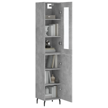 Hoge Kast 34,5X34X180 Cm Bewerkt Hout Betongrijs