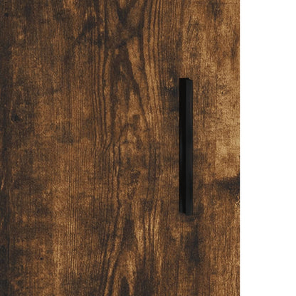 Hoge Kast 34,5X34X180 Cm Bewerkt Hout Kleurig Gerookt eiken