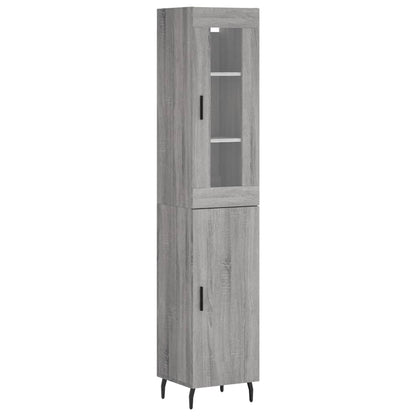 Hoge Kast 34,5X34X180 Cm Bewerkt Hout Grijs Sonoma Eikenkleurig