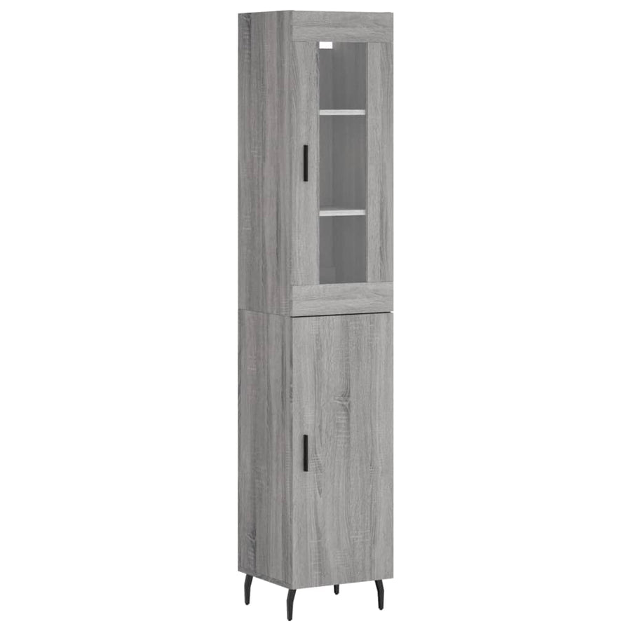 Hoge Kast 34,5X34X180 Cm Bewerkt Hout Grijs Sonoma Eikenkleurig