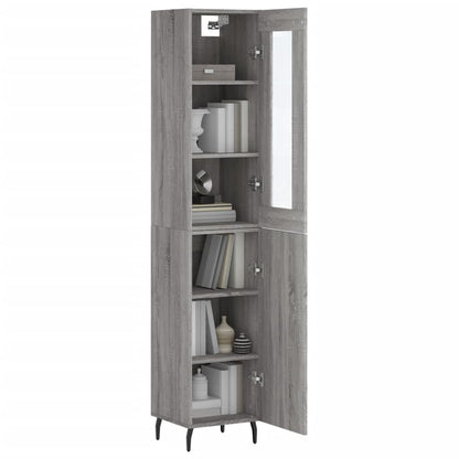 Hoge Kast 34,5X34X180 Cm Bewerkt Hout Grijs Sonoma Eikenkleurig