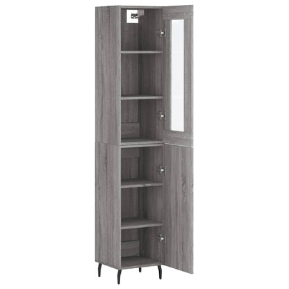 Hoge Kast 34,5X34X180 Cm Bewerkt Hout Grijs Sonoma Eikenkleurig