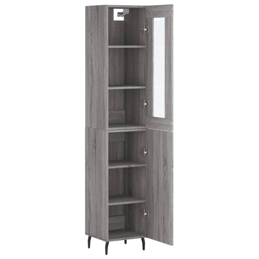 Hoge Kast 34,5X34X180 Cm Bewerkt Hout Grijs Sonoma Eikenkleurig