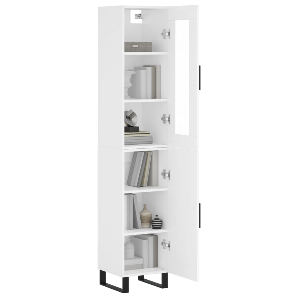 Hoge Kast 34,5X34X180 Cm Bewerkt Hout Wit