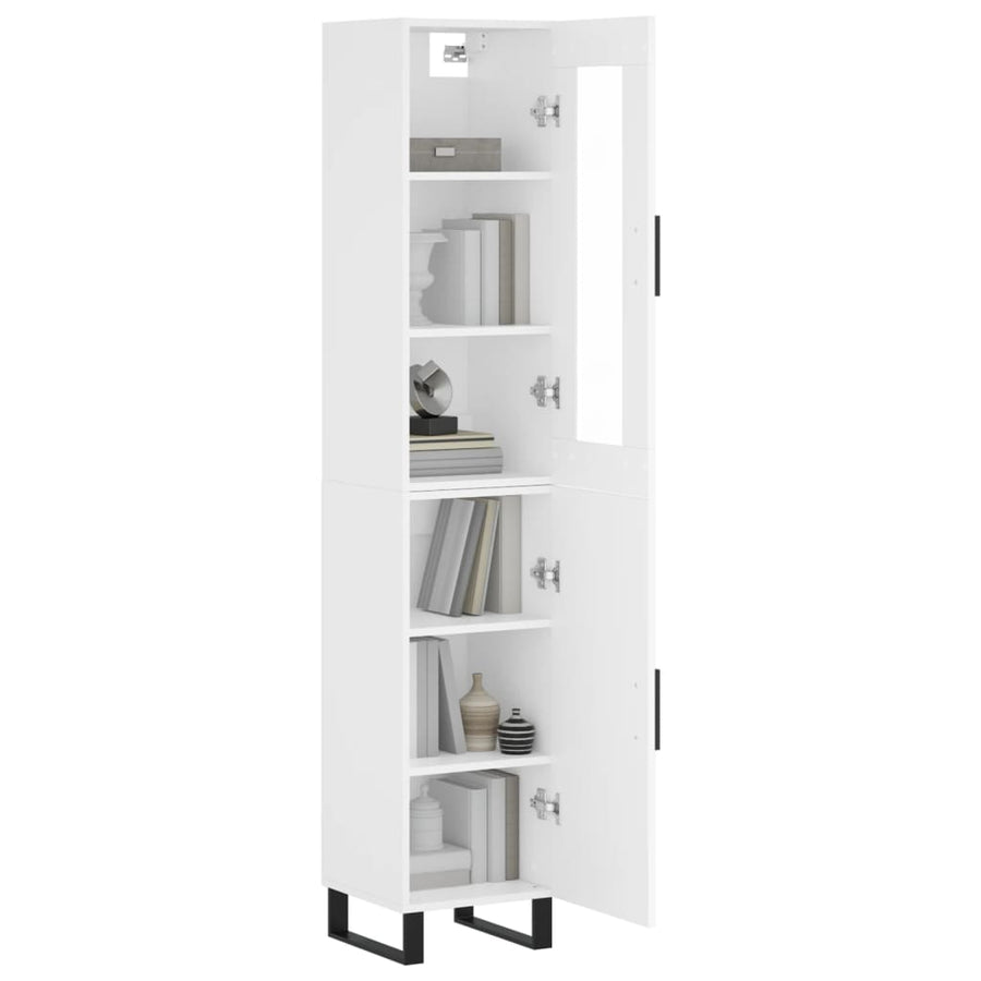 Hoge Kast 34,5X34X180 Cm Bewerkt Hout Wit