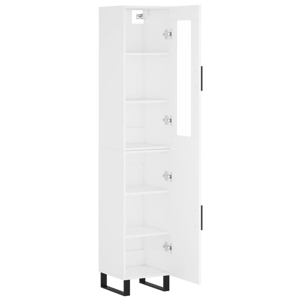 Hoge Kast 34,5X34X180 Cm Bewerkt Hout Wit