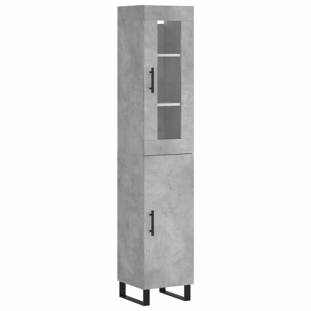 Hoge Kast 34,5X34X180 Cm Bewerkt Hout Betongrijs