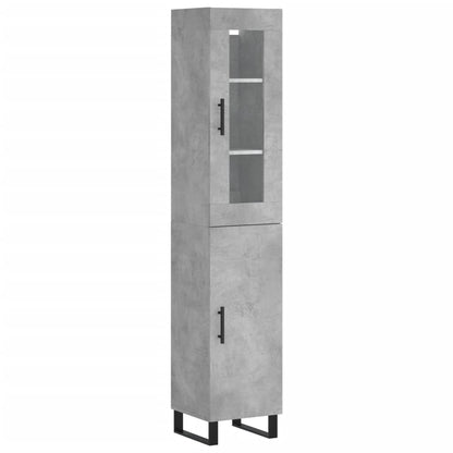 Hoge Kast 34,5X34X180 Cm Bewerkt Hout Betongrijs
