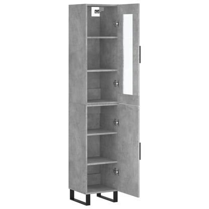 Hoge Kast 34,5X34X180 Cm Bewerkt Hout Betongrijs