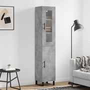Hoge kast 34,5x34x180 cm bewerkt hout betongrijs