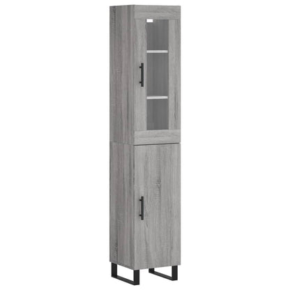 Hoge Kast 34,5X34X180 Cm Bewerkt Hout Grijs Sonoma Eikenkleurig