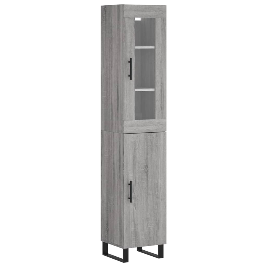 Hoge Kast 34,5X34X180 Cm Bewerkt Hout Grijs Sonoma Eikenkleurig