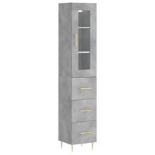 Hoge Kast 34,5X34X180 Cm Bewerkt Hout Betongrijs