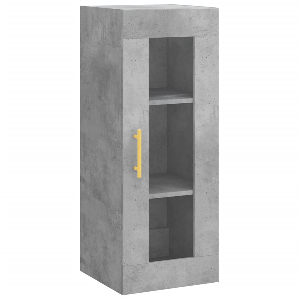 Hoge Kast 34,5X34X180 Cm Bewerkt Hout Betongrijs
