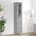 Hoge kast 34,5x34x180 cm bewerkt hout betongrijs