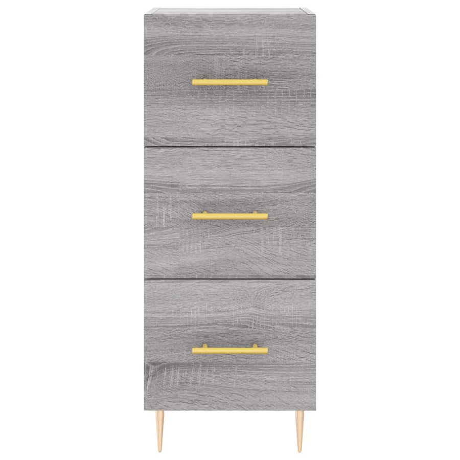 Hoge Kast 34,5X34X180 Cm Bewerkt Hout Grijs Sonoma Eikenkleurig