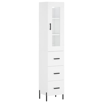 Hoge Kast 34,5X34X180 Cm Bewerkt Hout Wit