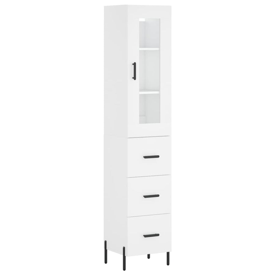 Hoge Kast 34,5X34X180 Cm Bewerkt Hout Wit
