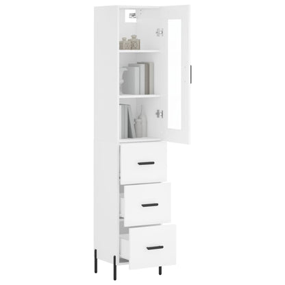 Hoge Kast 34,5X34X180 Cm Bewerkt Hout Wit