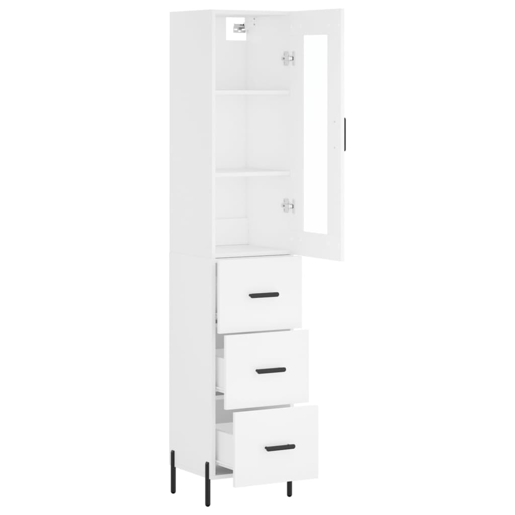Hoge Kast 34,5X34X180 Cm Bewerkt Hout Wit